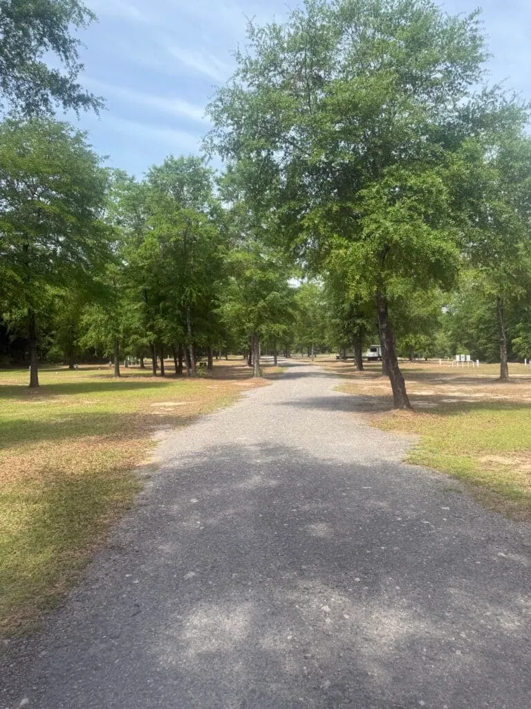 A spacious full-hookup RV site at Paw Paw's RV Park